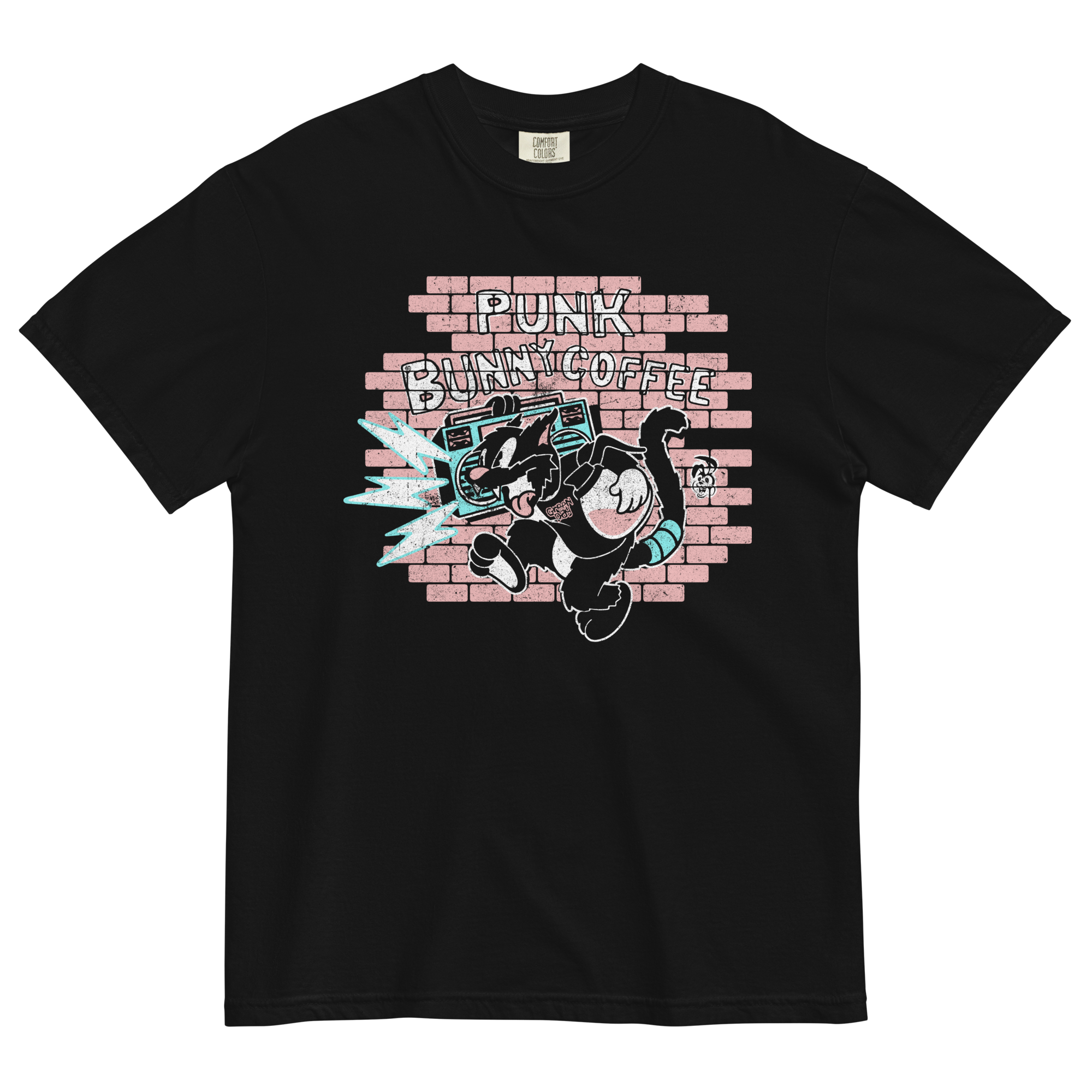 Punk Bunny Coffee Rad Cat T-Shirt – Green Day - Main Image