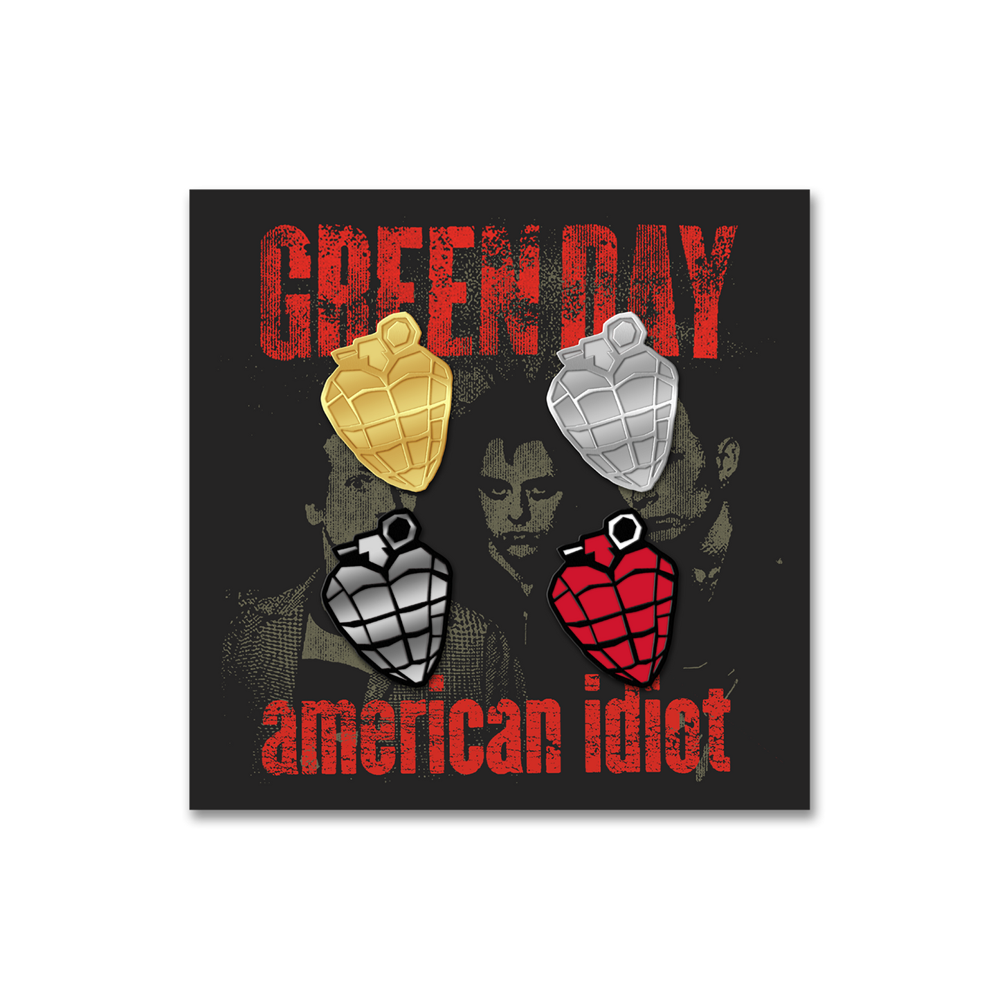 American Idiot Heart Grenade Pin Set