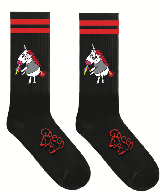 Custom Woven Black Unicorn Socks