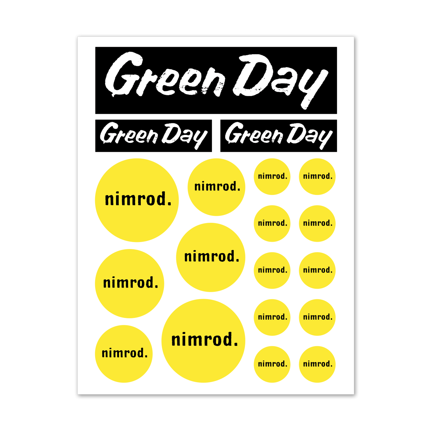 Nimrod Sticker Sheet – Green Day