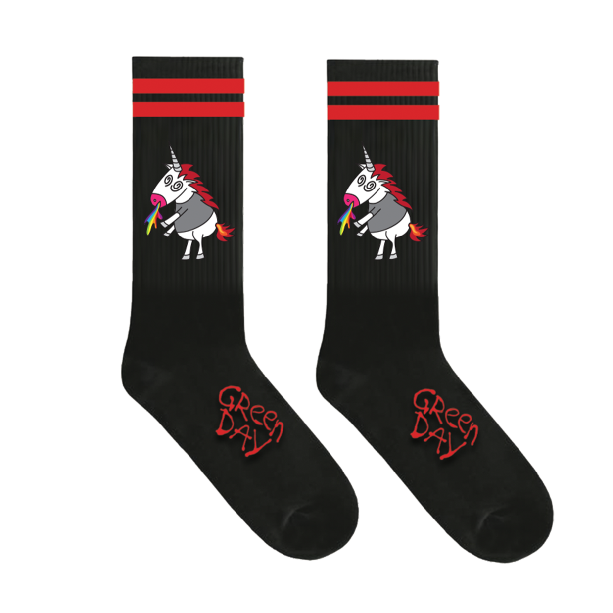 Custom Woven Black Unicorn Socks