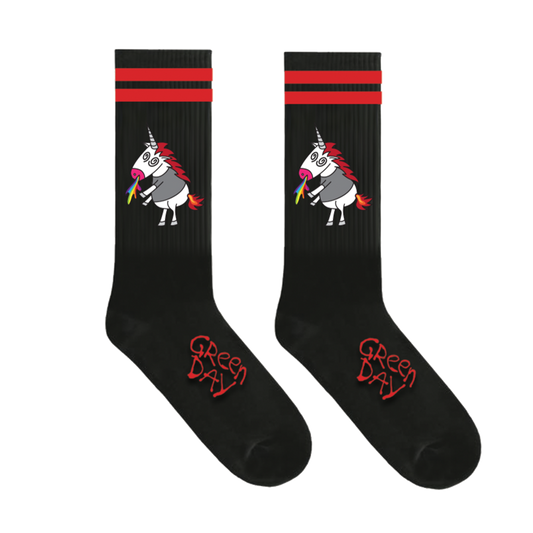 Custom Woven Black Unicorn Socks