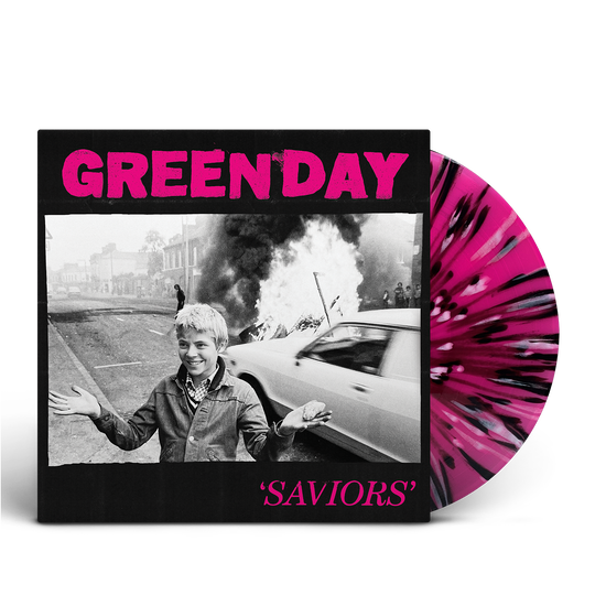 SAVIORS Spotify Fans First Neon Pink w Black and White Splatter Vinyl LP